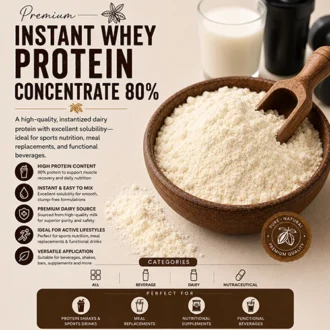 Instant Whey protein concentrate 80%
